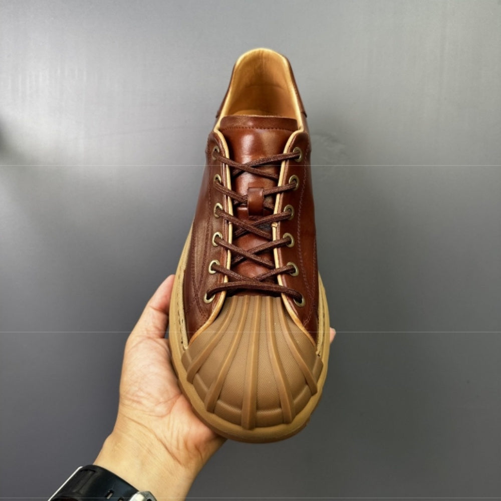 GG Men's High-end Retro Casual Shoes - Low-top design, handcrafted leather shoes with various styles