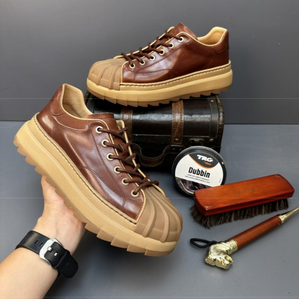 GG Men's High-end Retro Casual Shoes - Low-top design, handcrafted leather shoes with various styles