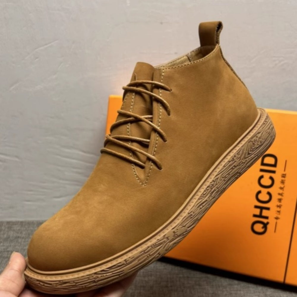 Men's leather high-top shoes - Retro style, breathable and comfortable, fashionable casual men's boots