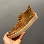 Men's high-top leather sports shoes, soft cowhide material casual shoes, comfortable and breathable upper.