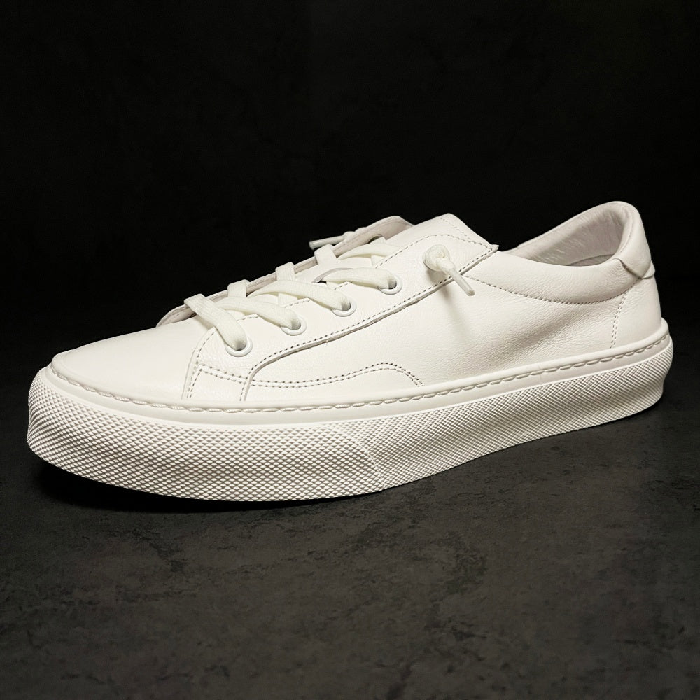 Retro casual men's shoes - Brown flat leather shoes with breathable texture, stylish and comfortable.