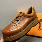 New men's leather retro shoes, men's low-top shoes, fashionable casual sports shoes