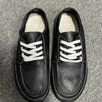 Leather casual men's shoes, suitable for both work occasions and outdoor use. Black canvas men's shoes.