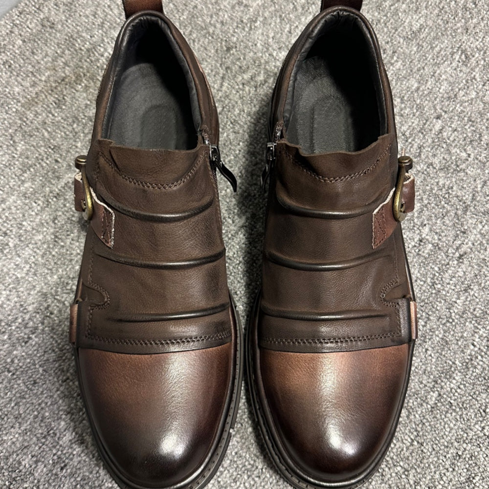 Handmade by men, made of leather, soft-soled casual shoes, multi-functional horsehide shoes