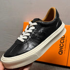 Men's leather fashion shoes - Casual style - Thick, lightweight, breathable retro design - Men's version