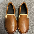 Men's leather shoes - Breathable soft-soled retro casual leather shoes, handcrafted loafers