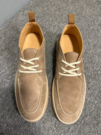 Men's high-top leather sports shoes, soft cowhide material casual shoes, comfortable and breathable upper.