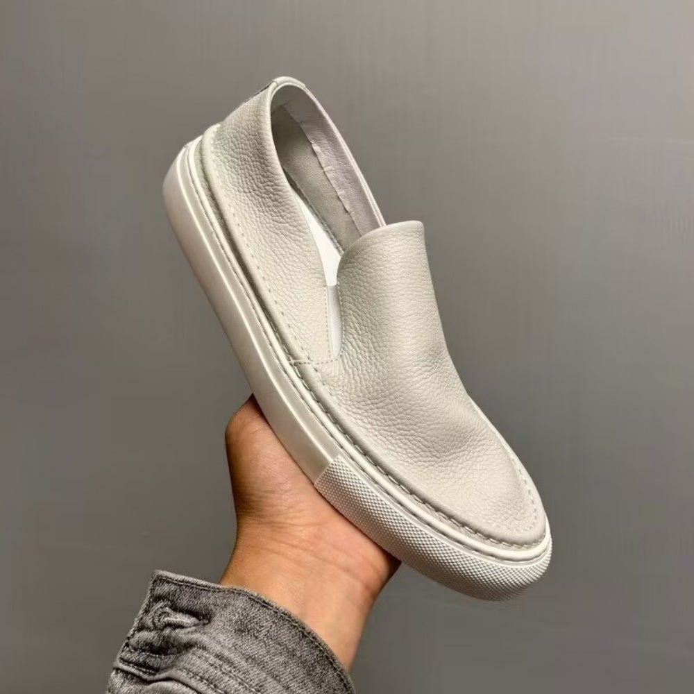 New men's leather white sports shoes, men's casual loungewear shoes, men's breathable casual shoes
