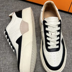 Men's leather fashion shoes, fashionable casual sports shoes, men's breathable white shoes