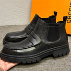 New high-top sports shoes - Premium leather casual shoes for men. Premium leather men's boots.