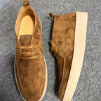 Men's high-top leather sports shoes, soft cowhide material casual shoes, comfortable and breathable upper.