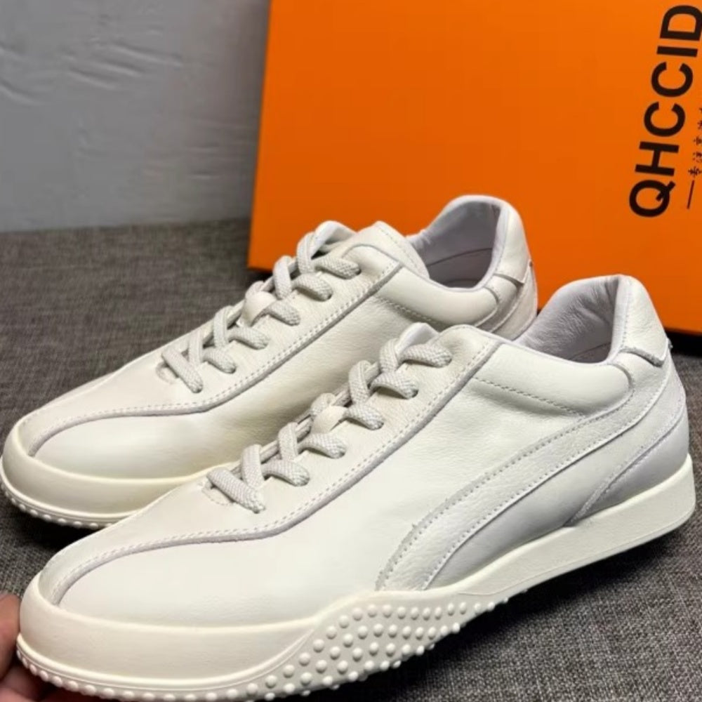 Men's new leather high street white sports shoes, breathable, casual and fashionable, multi-functional style