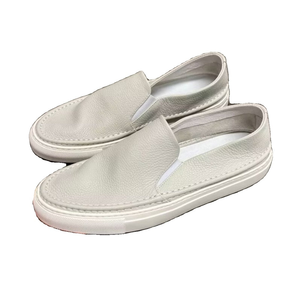 New men's leather white sports shoes, men's casual loungewear shoes, men's breathable casual shoes