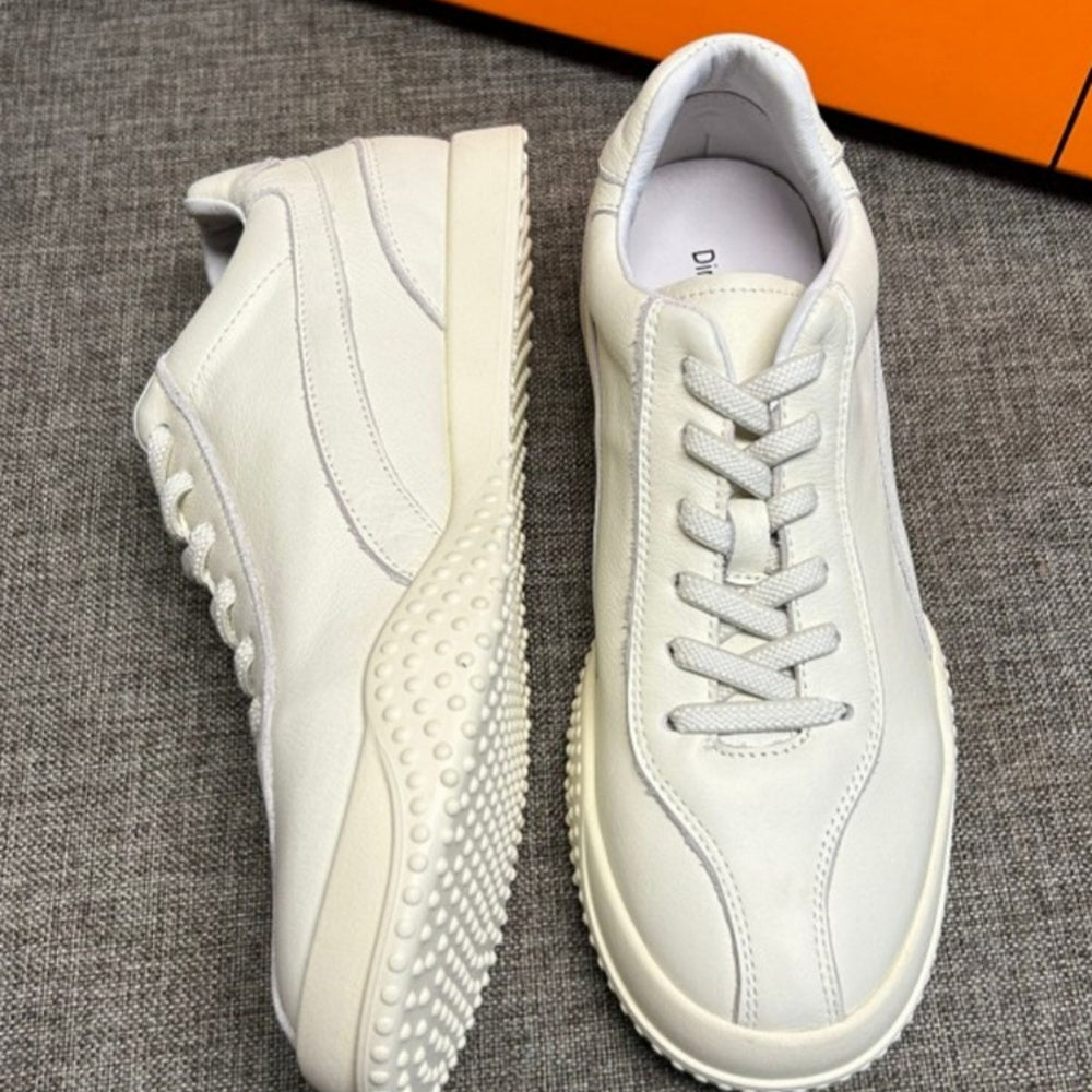 Men's new leather high street white sports shoes, breathable, casual and fashionable, multi-functional style