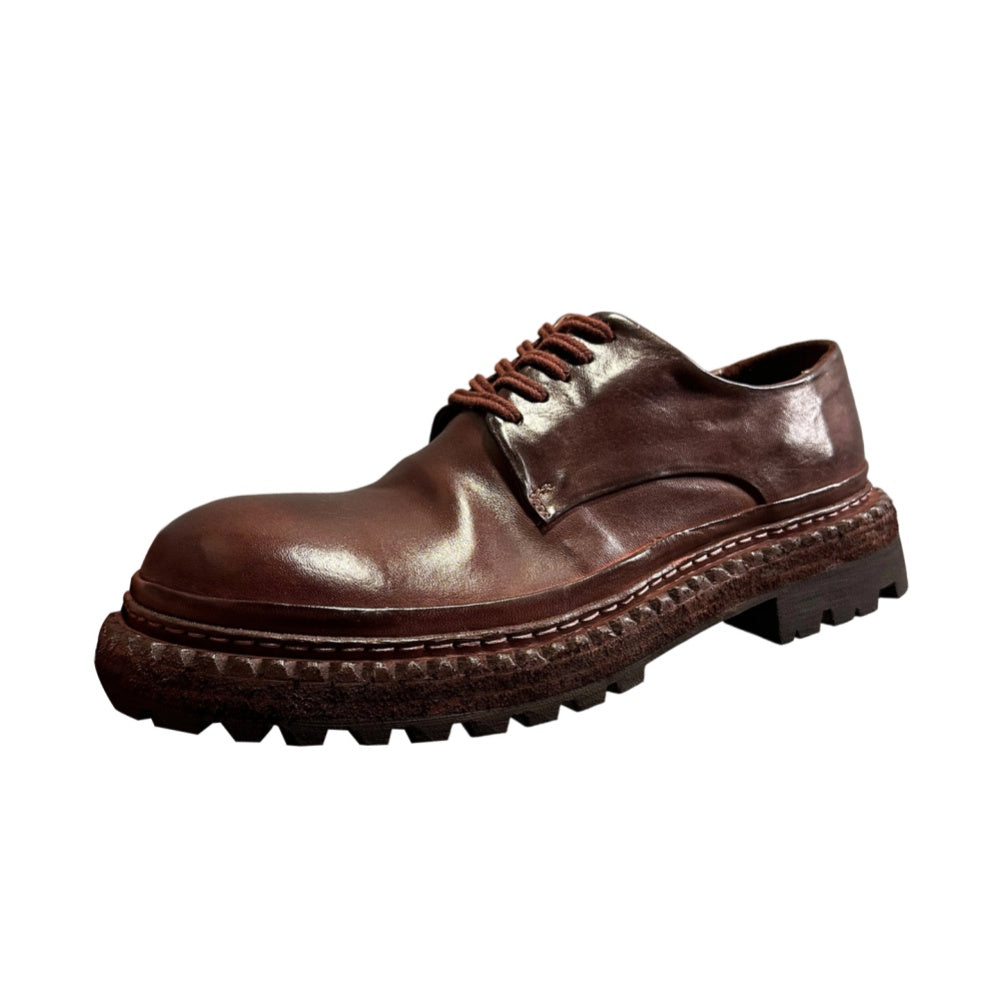 Handmade leather casual shoes, with retro horsehide material, high-end business casual men's shoes