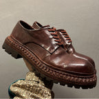 Handmade leather casual shoes, with retro horsehide material, high-end business casual men's shoes