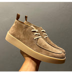 Men's high-top leather sports shoes, soft cowhide material casual shoes, comfortable and breathable upper.