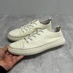 Men's genuine leather white sports shoes, suitable for casual streetwear, men's high-end urban shoes