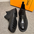 New high-top sports shoes - Premium leather casual shoes for men. Premium leather men's boots.