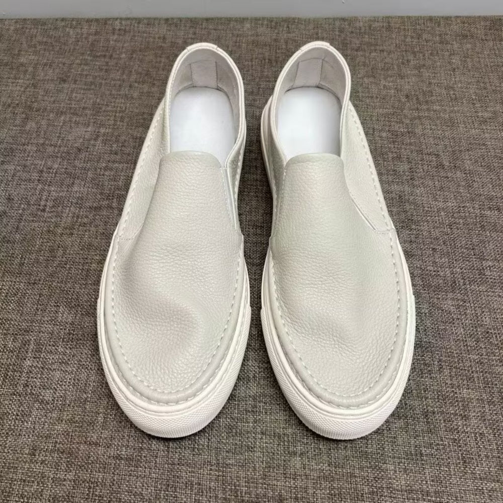 New men's leather white sports shoes, men's casual loungewear shoes, men's breathable casual shoes