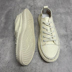 Men's genuine leather white sports shoes, suitable for casual streetwear, men's high-end urban shoes