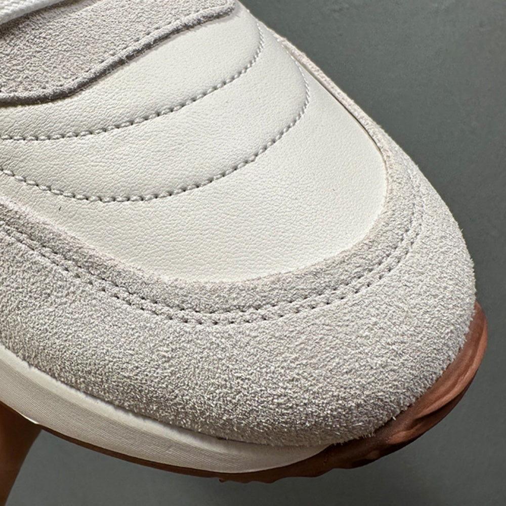 Men's full-grain leather shoes - white platform sole - soft upper - casual sports sneakers