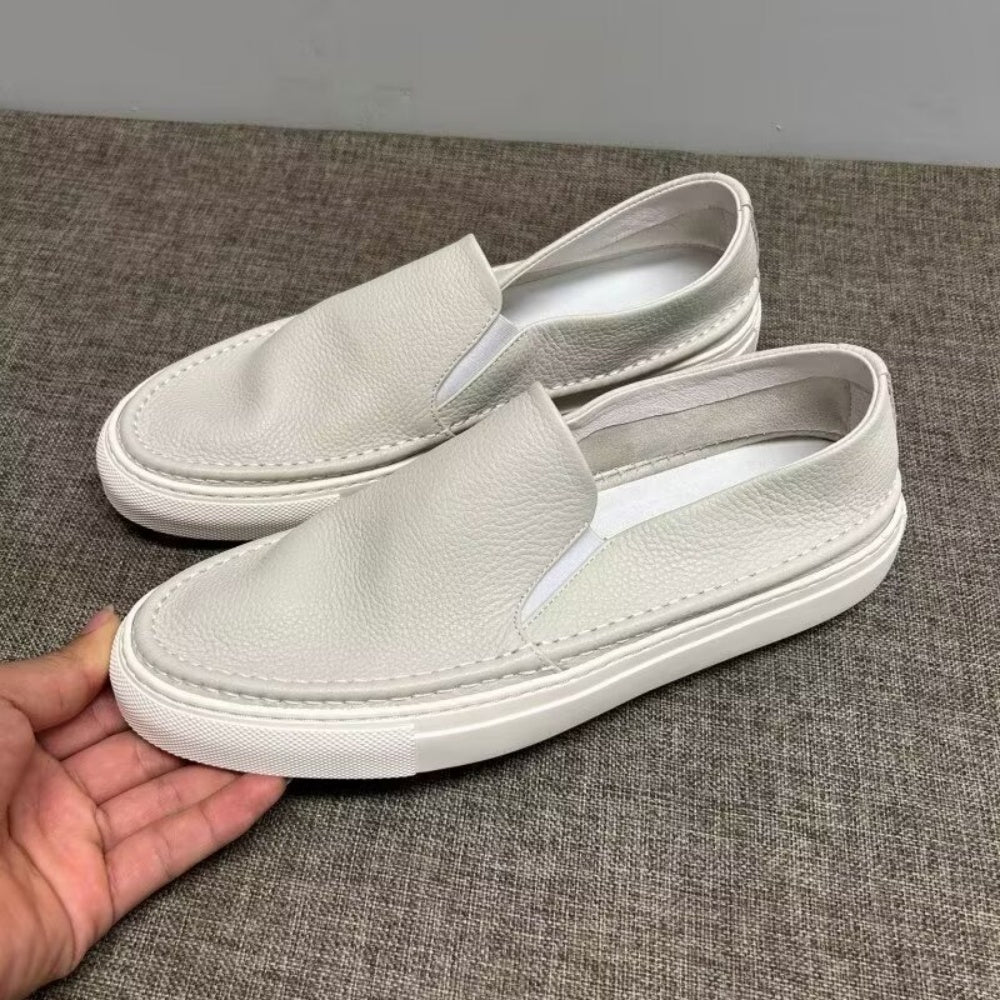 New men's leather white sports shoes, men's casual loungewear shoes, men's breathable casual shoes