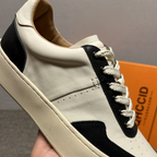 Men's leather fashion shoes, fashionable casual sports shoes, men's breathable white shoes