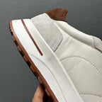 Men's full-grain leather shoes - white platform sole - soft upper - casual sports sneakers