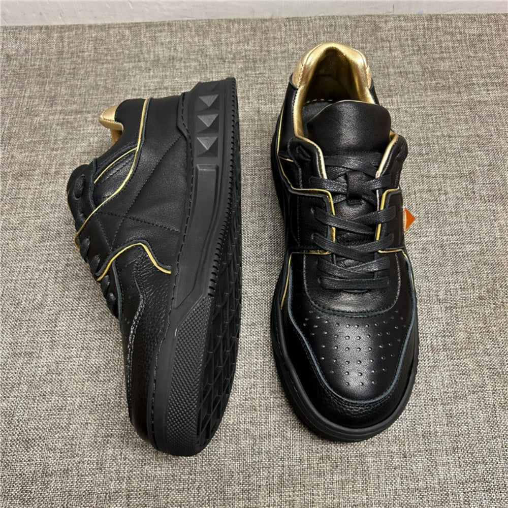 Made of high-quality leather, this is a suitable casual shoe for men and a fashionable low-top sports shoe.