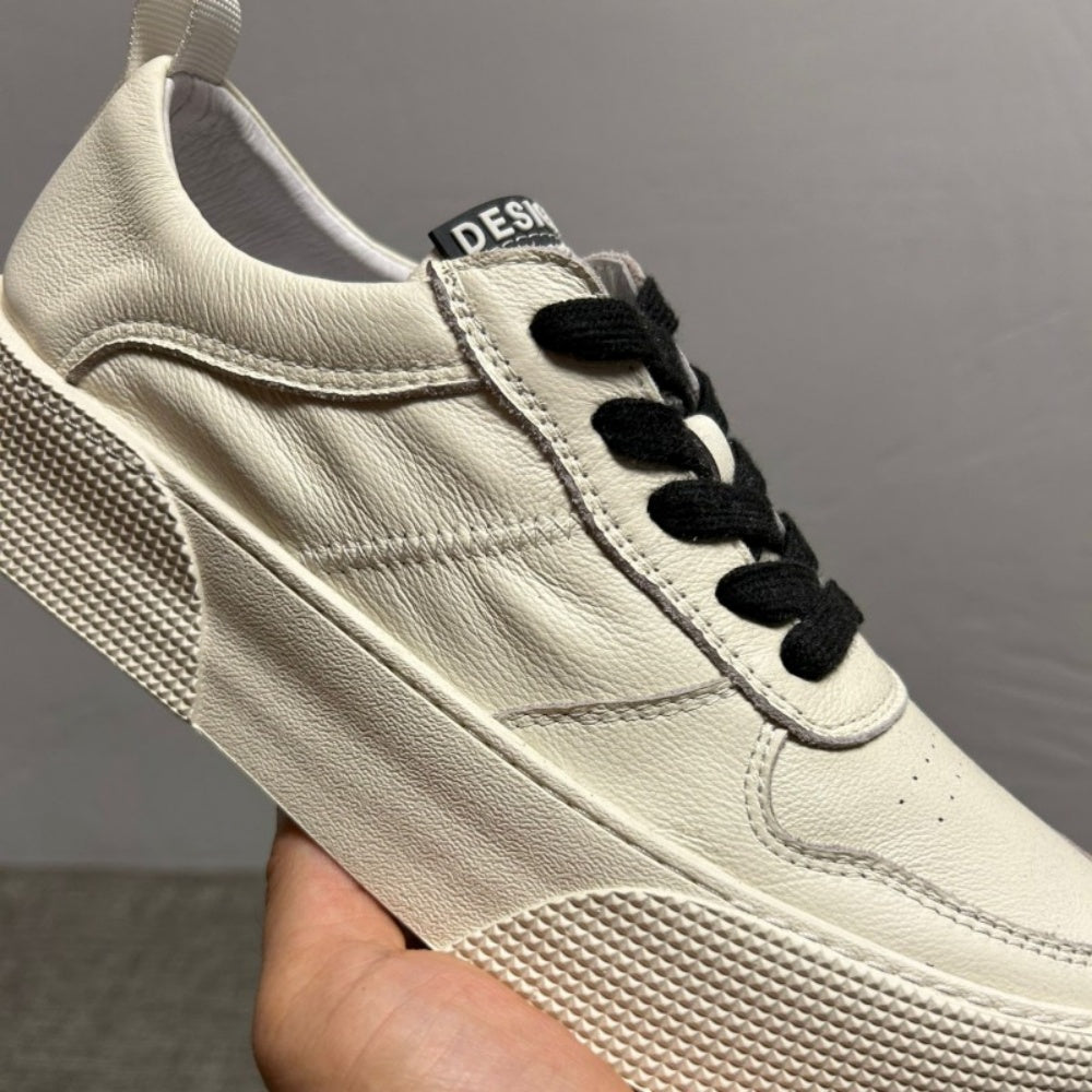 Men's leather stylish new trendy multi-functional breathable casual sports shoes. Trendy shoe style.