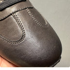 High-top men's new leather casual shoes, flat-soled lace-up boots, retro and versatile black shoes