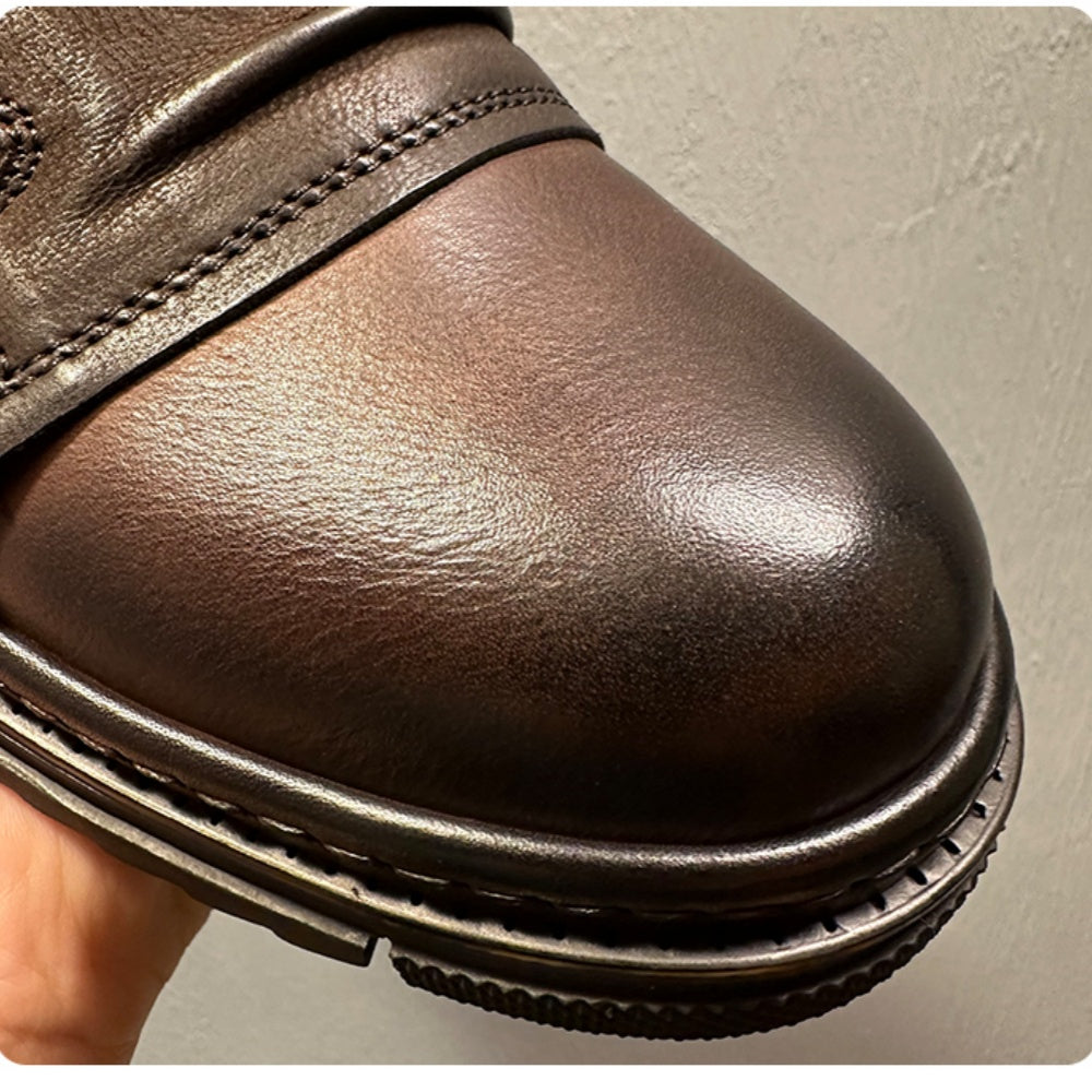 Handmade by men, made of leather, soft-soled casual shoes, multi-functional horsehide shoes
