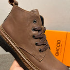 New high-top sports shoes - Men's thick and warm wool shoes - Men's genuine leather casual shoes