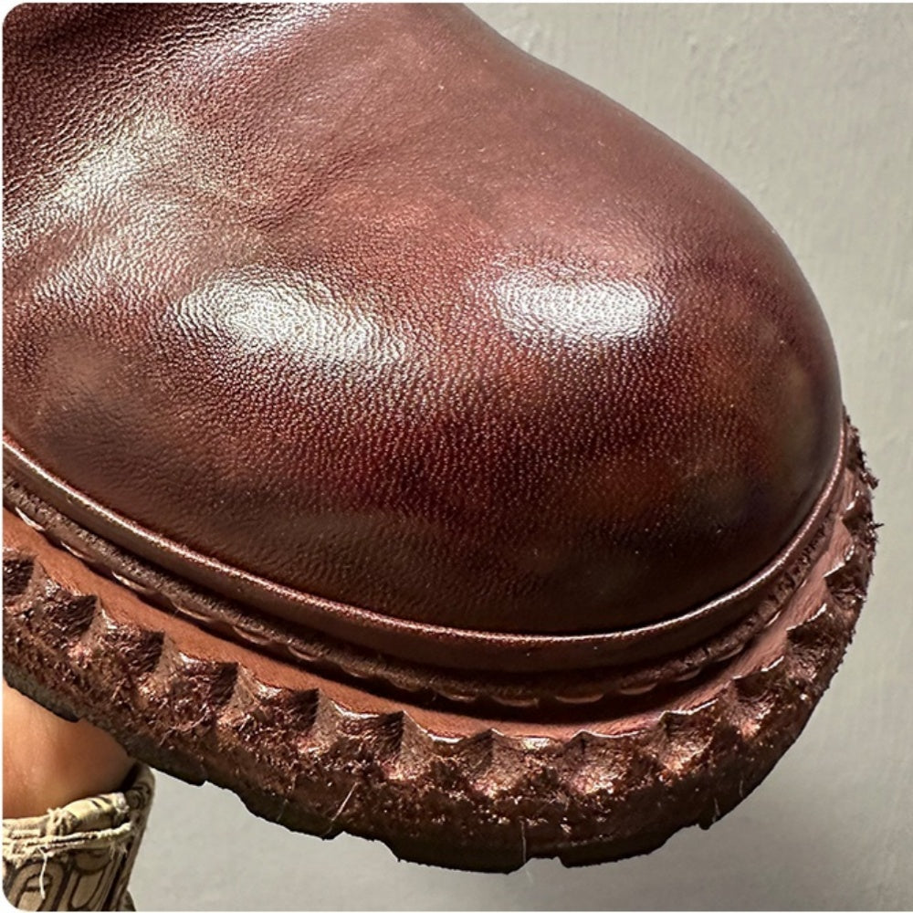 Handmade leather casual shoes, with retro horsehide material, high-end business casual men's shoes