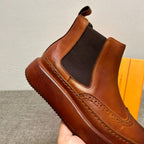 Men's new high-top shoes  Men's fashionable leather shoes  Men's leather foot covers for casual shoes