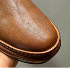 Men's leather shoes - Breathable soft-soled retro casual leather shoes, handcrafted loafers