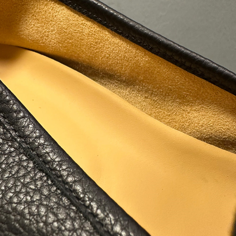 High-end genuine leather shoes, relaxed and laid-back style leather shoes, soft sole, black loafers.