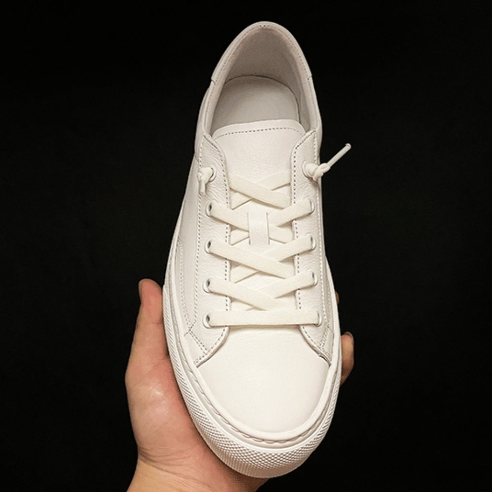 Retro casual men's shoes - Brown flat leather shoes with breathable texture, stylish and comfortable.