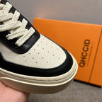 Men's leather fashion shoes, fashionable casual sports shoes, men's breathable white shoes