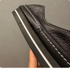 Leather casual men's shoes, suitable for both work occasions and outdoor use. Black canvas men's shoes.