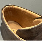 High-top men's new leather casual shoes, flat-soled lace-up boots, retro and versatile black shoes