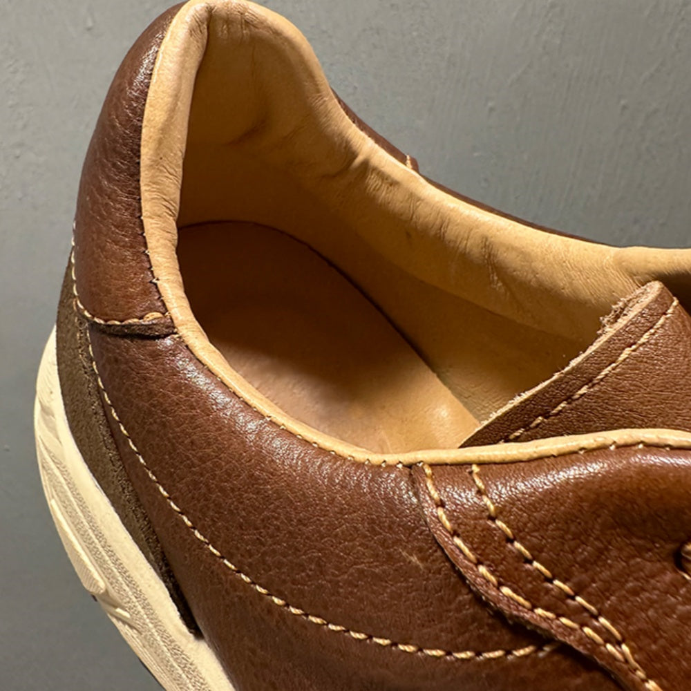 Men's high-end genuine leather casual sports shoes - retro lightweight top-grade cowhide style