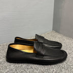High-end genuine leather shoes, casual style leather shoes, soft sole, black loafers.