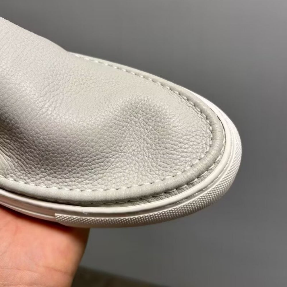 New men's leather white sports shoes, men's casual loungewear shoes, men's breathable casual shoes