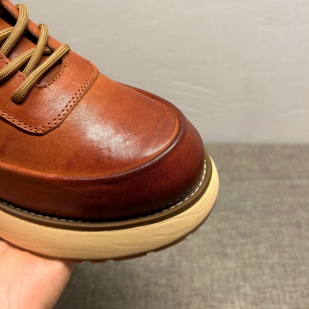 New men's fashionable leather multi-functional casual shoes - men's high-top boots