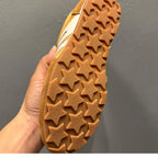 New retro breathable mesh sports shoes, soft leather casual shoes, low-top soft-soled Dent shoes