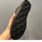 High-top men's new leather casual shoes, flat-soled lace-up boots, retro and versatile black shoes