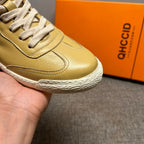 Men's leather retro high-top sneakers - Fashionable, warm, and casual sports shoes