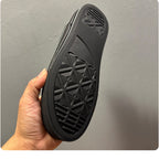 Leather casual men's shoes, suitable for both work occasions and outdoor use. Black canvas men's shoes.